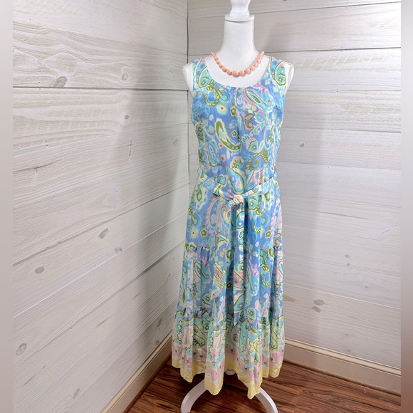 Talbots Dresses & Skirts - Talbots Beautiful Floral & Paisley Print Cotton Dress 8P FREE SHIP